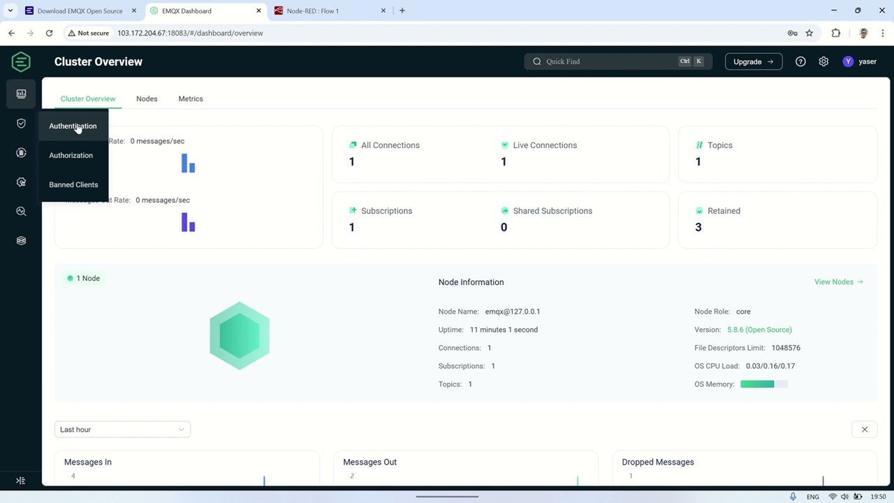 Полное руководство по установке EMQX MQTT Broker и тестированию с Node-RED