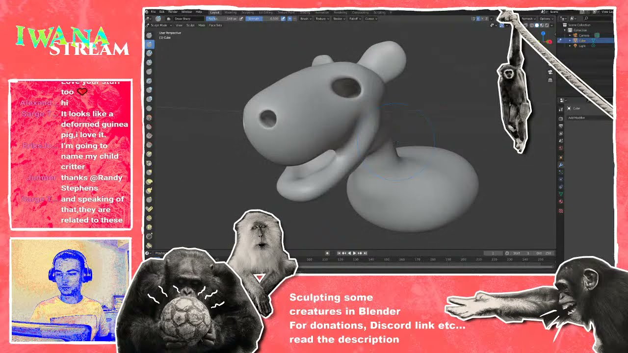 Sculpting critters in Blender (02.05.2021)