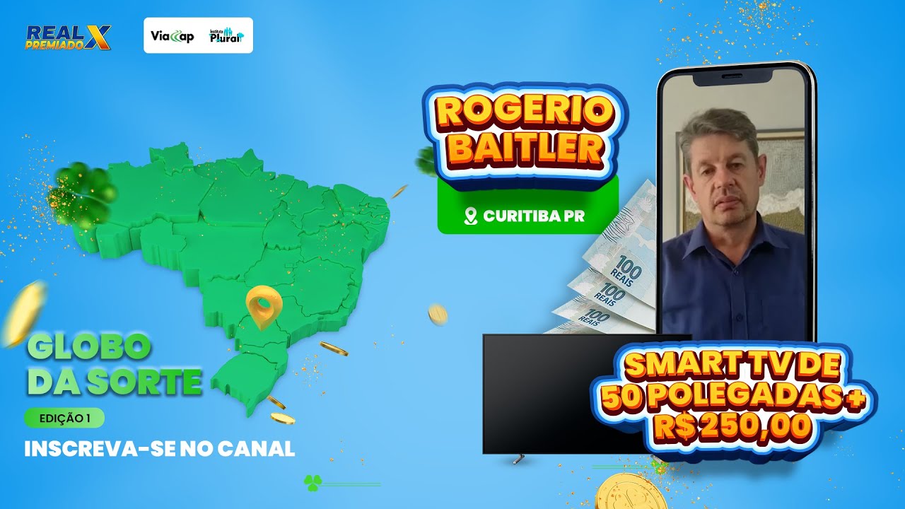 Ele levou para casa uma Smart TV de 50 polegadas + R$ 250,00.