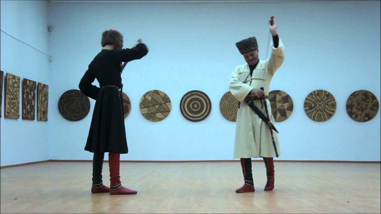 Cherkessian shashka. Felix Nakov in museum of Kabardino-Balkaria