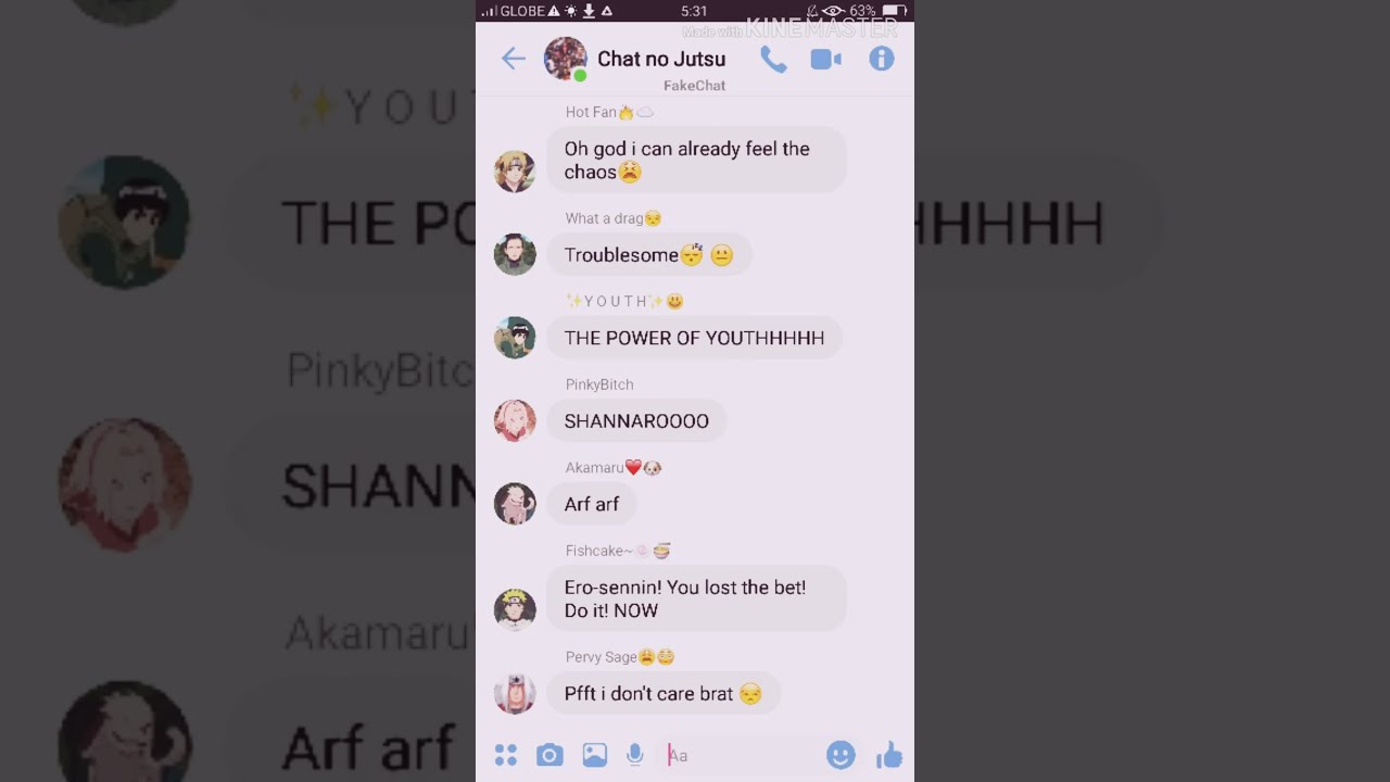 Naruto group chat lyric prank by 