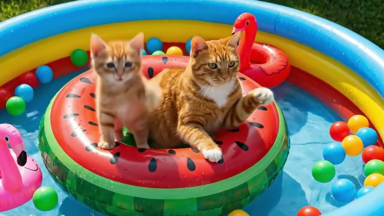 Ginger Kitten Bakes a Delicious Strawberry Cake While Mom Is Away 🍰