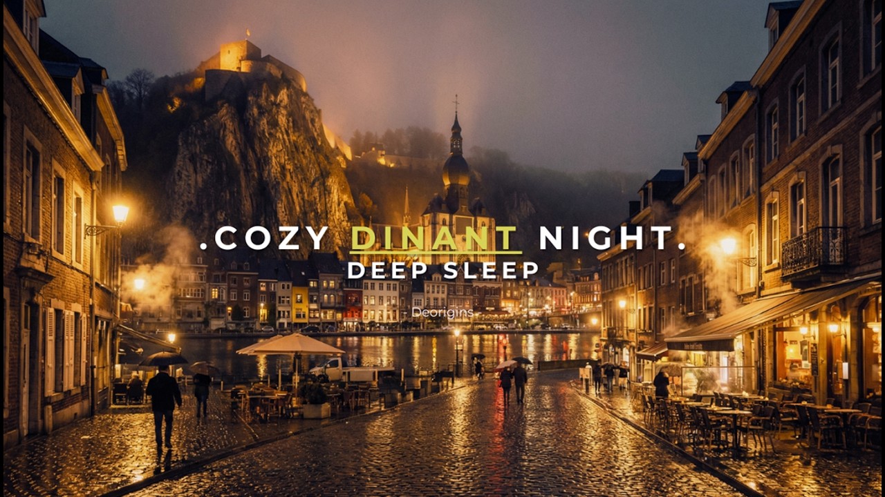 Cozy Dinant River Night – Rain on Window & Soft Ambient for Deep Sleep 8 Hours