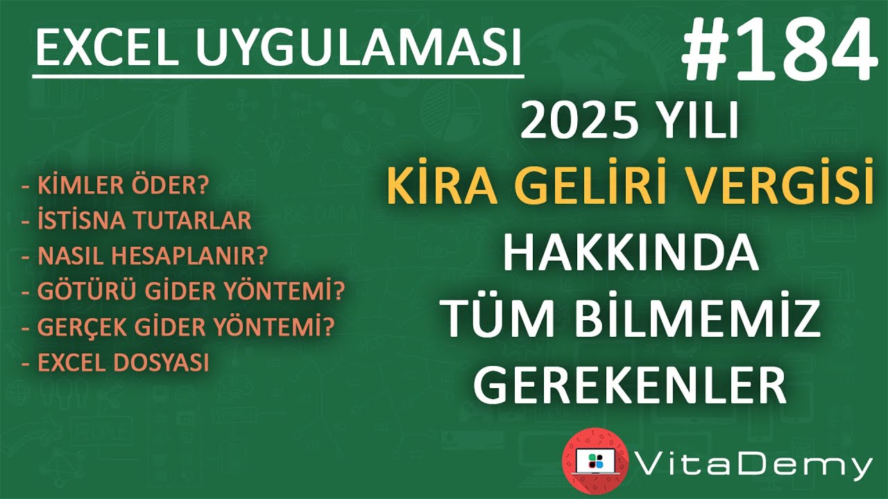 Kira Geliri Vergisi Nasıl Hesaplanır? | Excel Uygulamaları 184