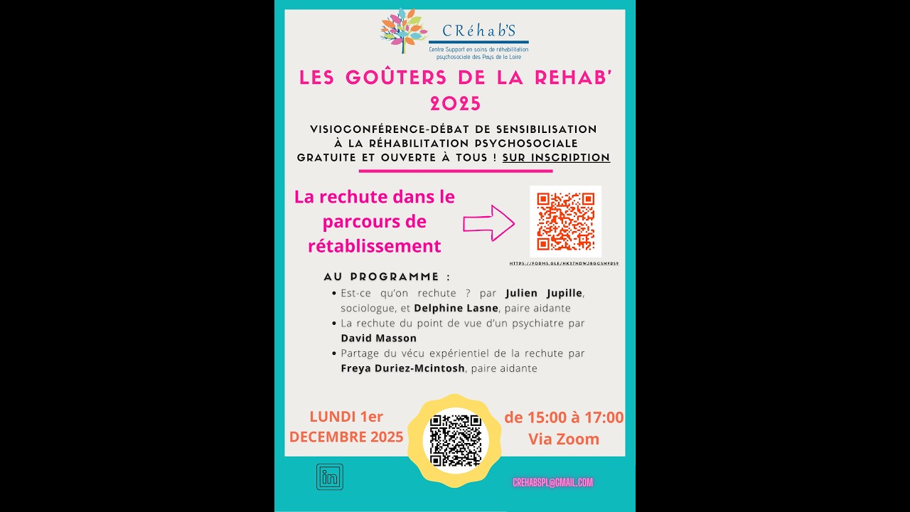 CRéhab'S - Les goûters de la réhab' : La rechute dans le parcours de rétablissement