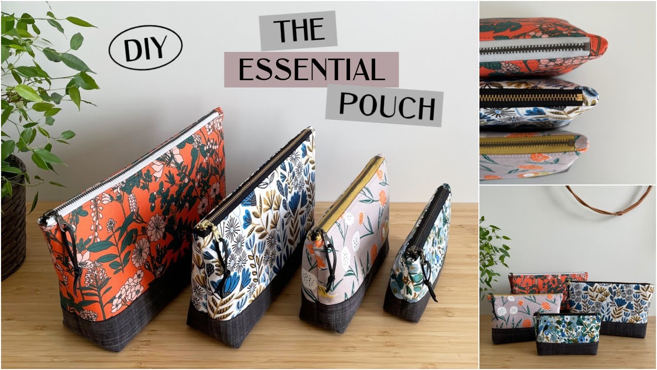 The Essential Pouch ~ a classic zipper pouch in four sizes, featuring a metal zipper closure.