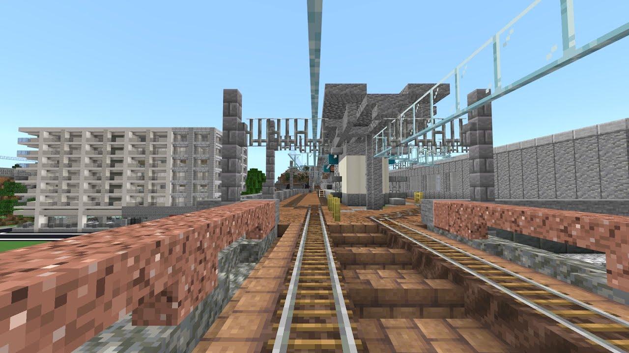 [マイクラ 統合版 ]【田舎→都会】入込線 各駅停車 新山越→先駆 2025.4（前面展望）