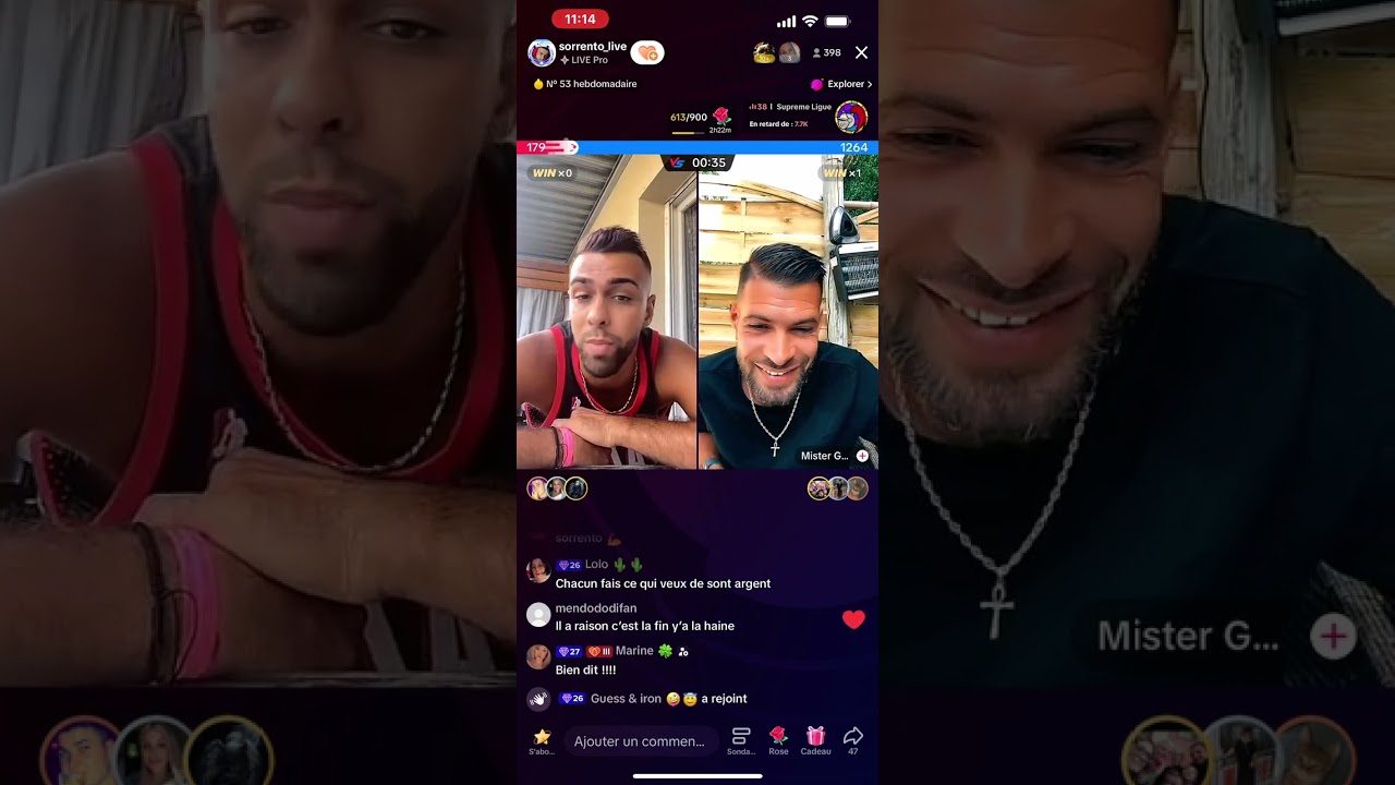 Live TikTok du 18 août 2023 Sorrento vs Master Gnagnagna (discussion sur morgan )