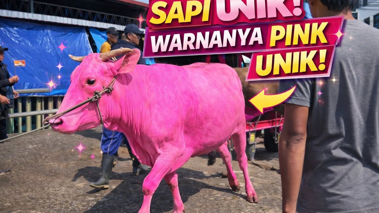 SAPI INI UNIK SEKALI GAIS, BARU PERTAMA KALI LIHAT SAPI INI BERWARNA PINK GAISS. WAH VIRAL NIH 🔥🔥🔥