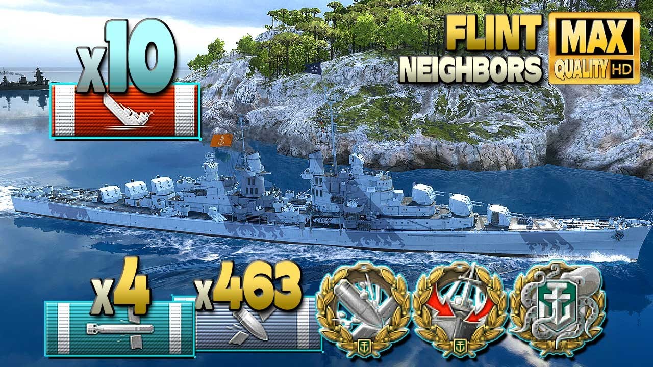 Krążownik Flint: zniszczono 10 okręt&oacute;w [N0CAP] - World of Warships