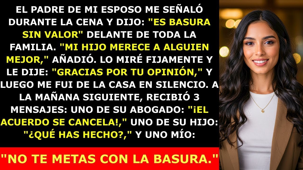 Mi Suegro Se Burló de Mí en la Cena, Llamándome Basura—Pero a la Mañana Siguiente Recibió 3 Mens