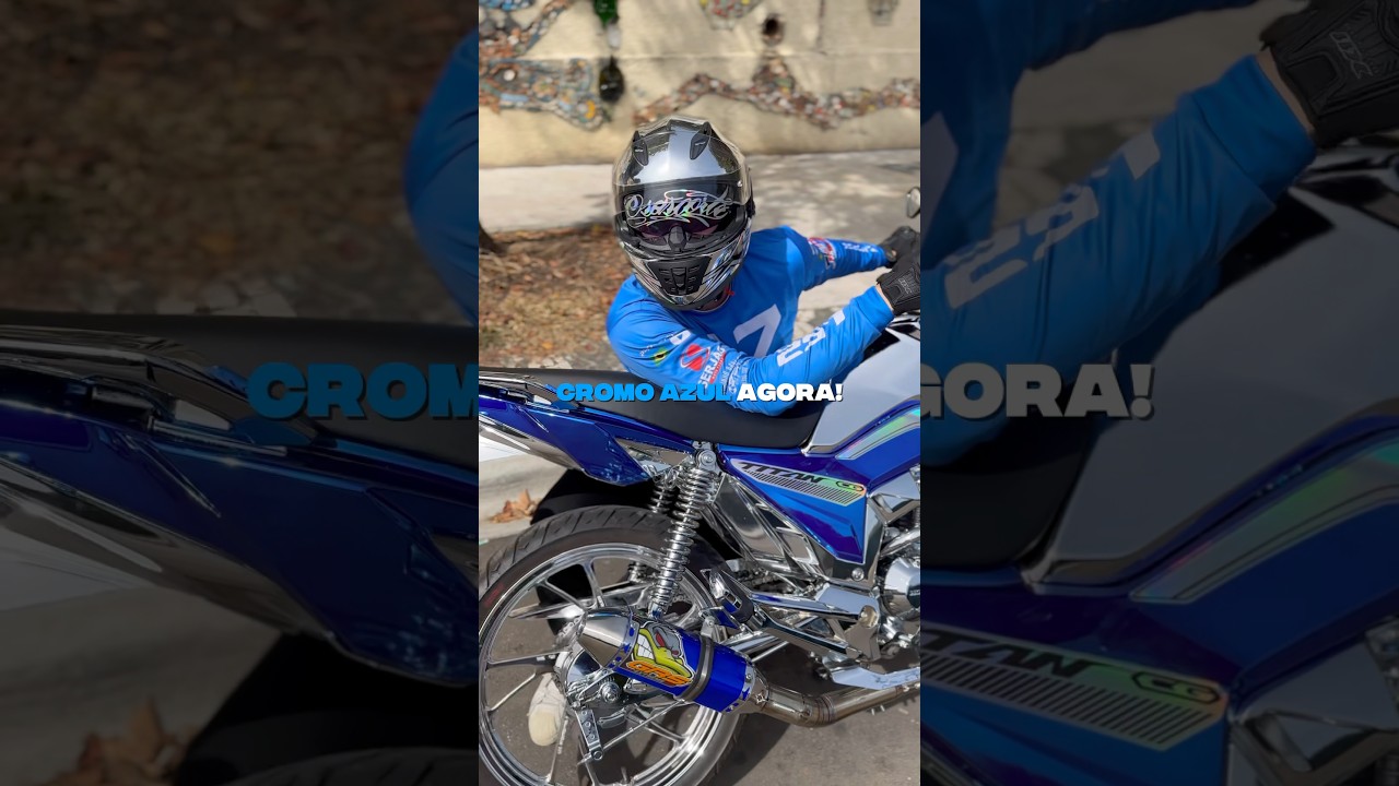 Epis&oacute;dio 40: CROMO AZUL LAN&Ccedil;AMENTO 🇧🇷 Projeto Honda CG160 Titan toda cromada 🔥 #moto #honda #cg
