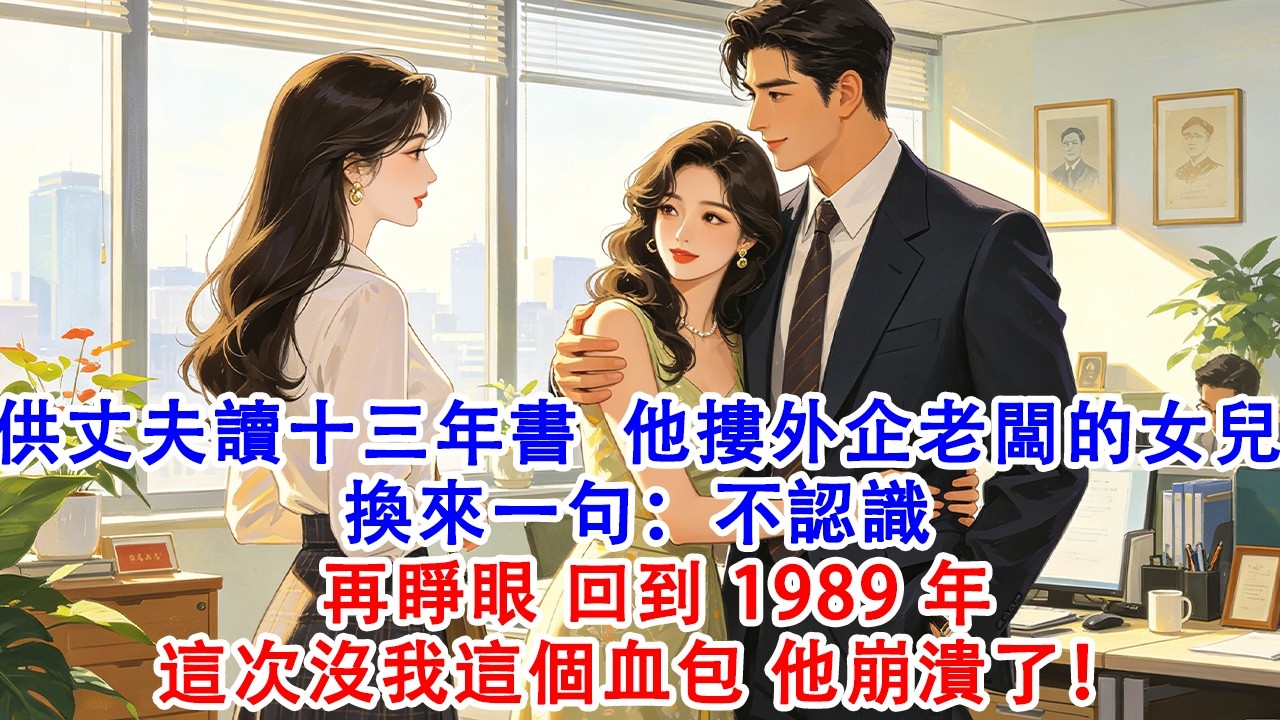 【完結爽文】 供丈夫讀了十三年書  他摟著外企老闆的女兒 換來一句：不認識 再睜眼 回到1989年 這次沒我這個血包 他崩潰了！#故事 #重生 #爽文 #重生故事 #情感 #小說 #完結 #動漫