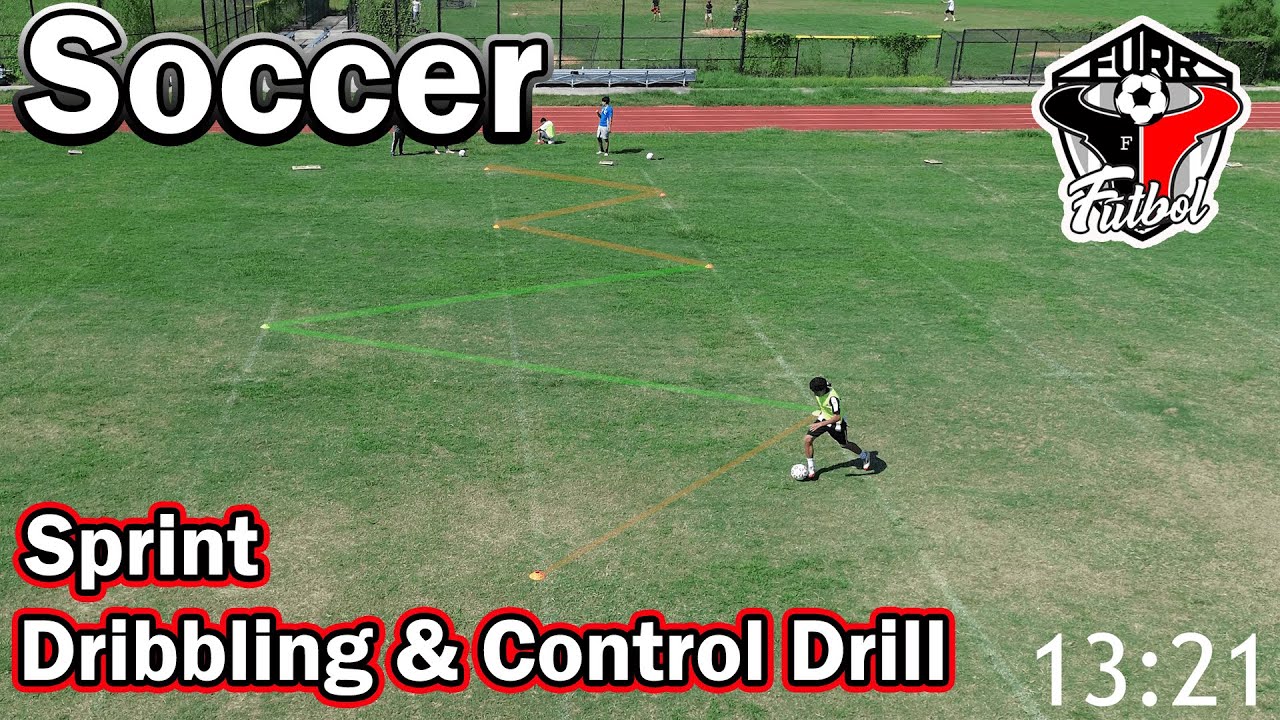 Soccer - Sprint Dribbling & Control Drill - Speed Dribbling Drill