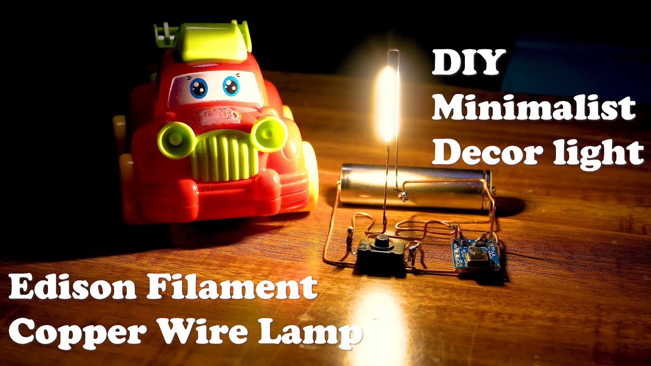 (Satisfying)DIY-Minimalist Decor Light Using Edison Filament LED Copper wire Lamp #diy​  