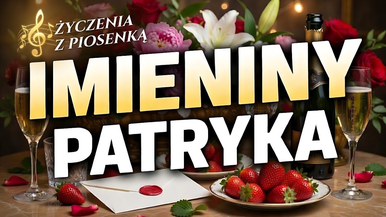 PATRYK 🍀 Życzenia imieninowe dla Patryka 🎙️ Piosenka na imieniny &ndash; Sto lat Patryku!