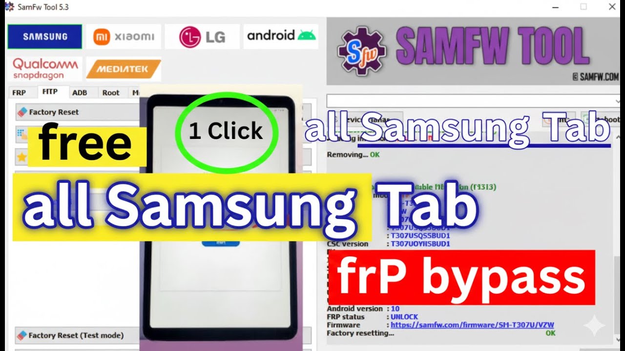 All Samsung Tab FRP Bypass 1-Click | Latest Security android 10,11,12,13,14