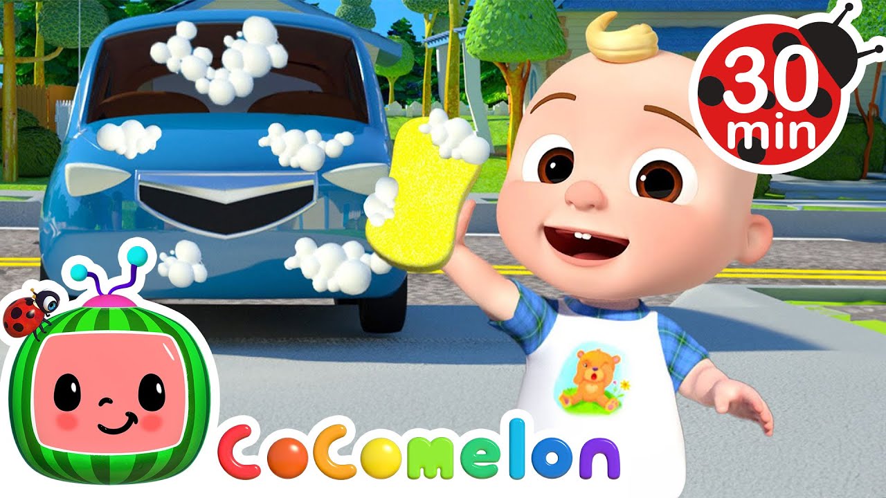 Car Wash Song! | Cocomelon and Little Angel Nursery Rhymes