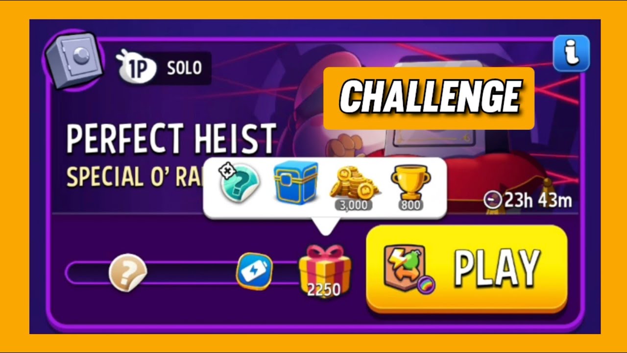 Special o Rama solo challenge|2250 points|perfect heist|match masters