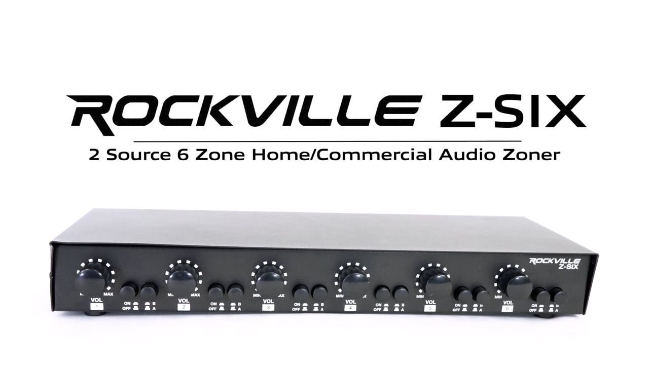 The new Rockville Z-SIX 2 Source 6 Zone Home/Commercial Audio Zoner w/ Volume Control