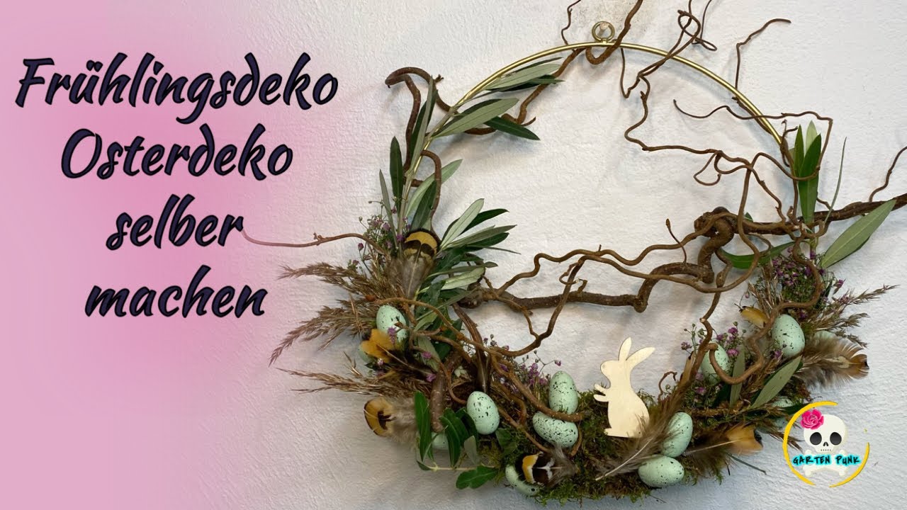 Frühlingsdeko / Osterdeko selber machen | Metallring dekorieren Ostern 🐣
