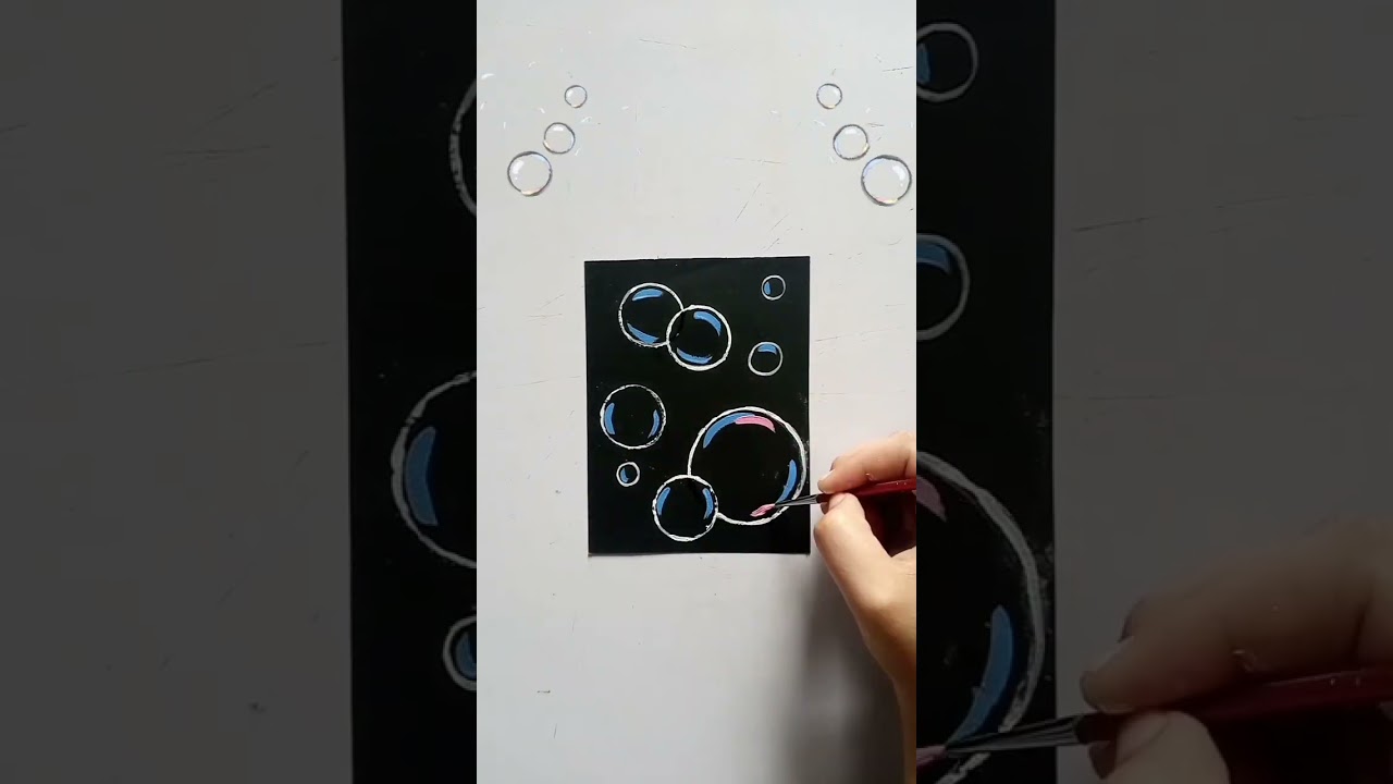 Easy bubbles acrylic painting for beginners💗/ 