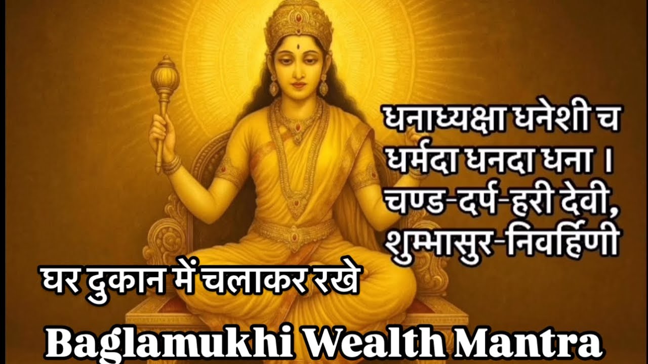 धनाध्यक्षा धनेशी च,धर्मदा धनदा धना ।चण्ड-दर्प-हरी देवी,शुम्भासुर-निवर्हिणी |Baglamukhi Wealth Mantra
