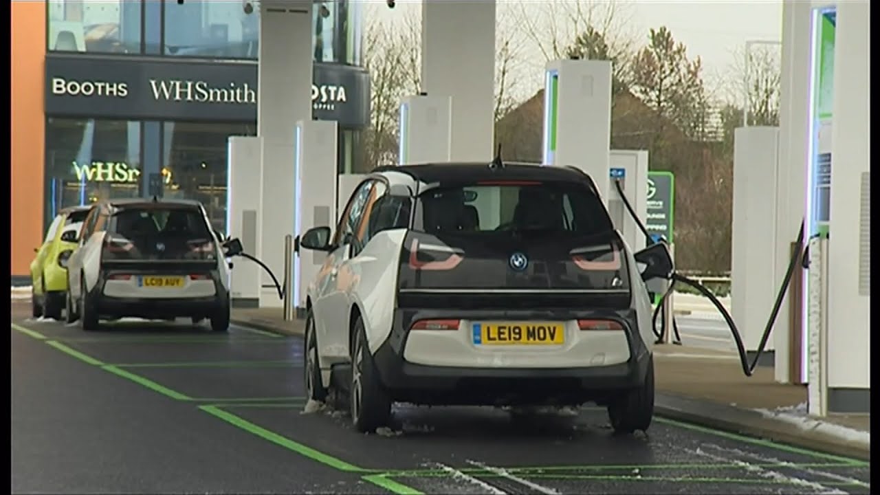 First electric service station opens in Essex (Gridserve) (UK) - BBC News - 7th December 2020