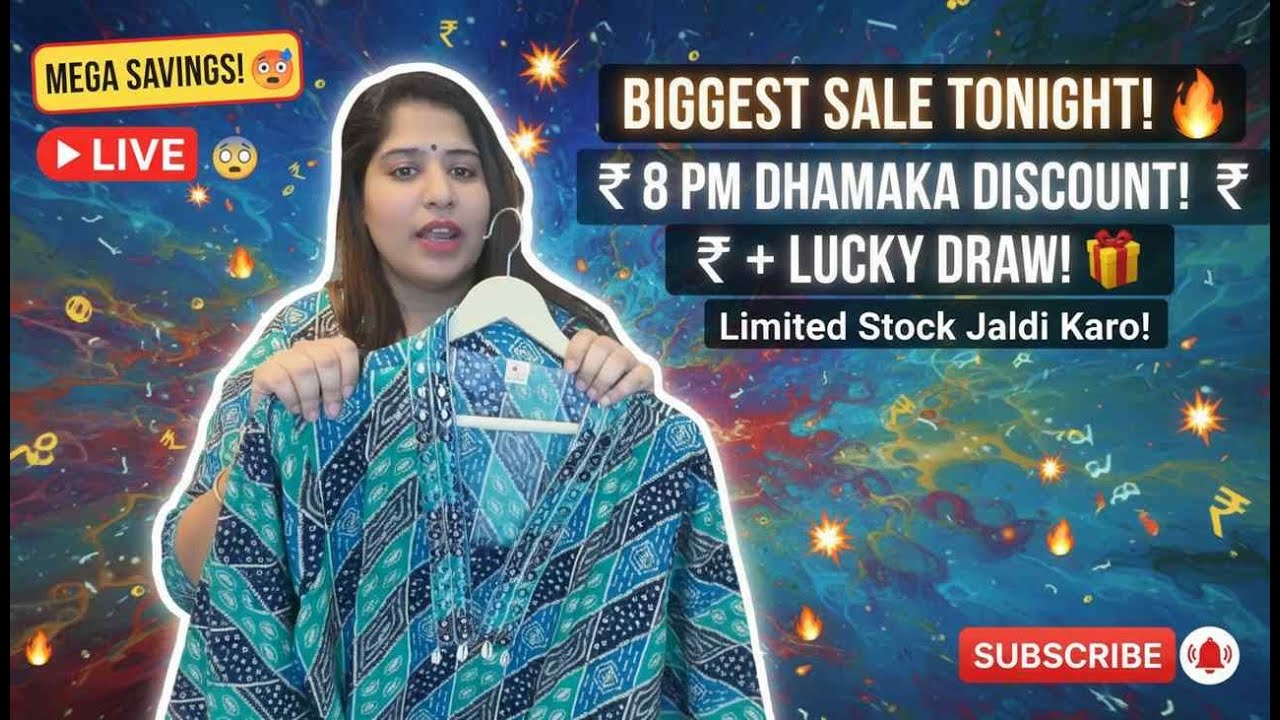 Mega Sale Tonight 🔥 8:00 PM Best Discount 💥 + Free Lucky Draw 🎁