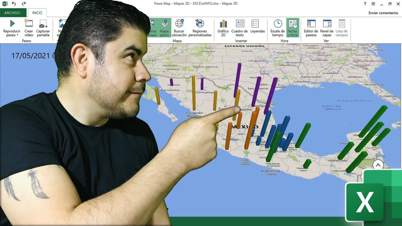 Graficar mapas 3D en Excel usando Power Map