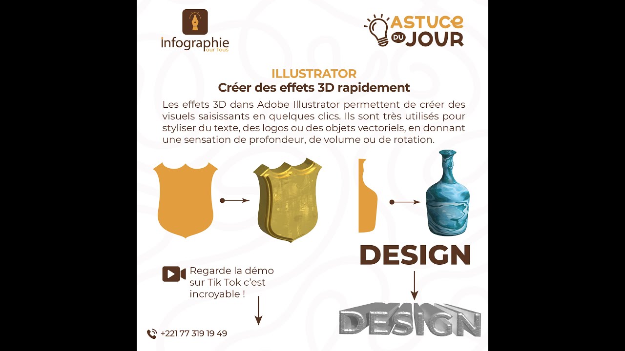 Astuce Illustrator : crée un effet 3D pro en 2 minutes