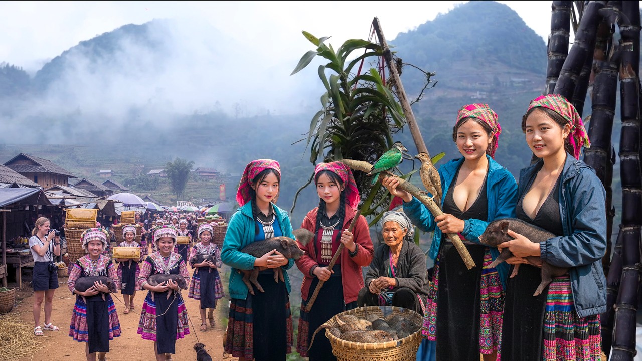 Chợ Phiên Tây Bắc đầu năm-Người dân đội mưa-Du khách thích thú dù bùn lầy trơn trượt