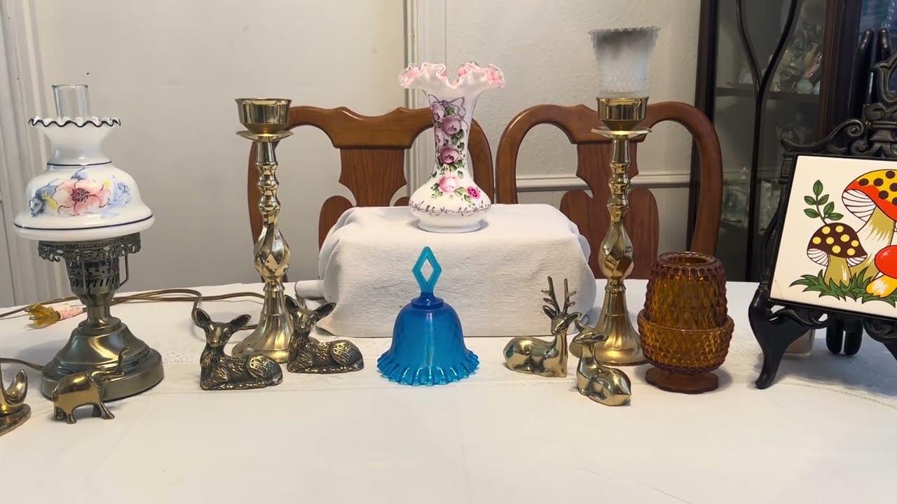 Estate Sale Finds Video #606:  Vintage Brass, Fenton & More