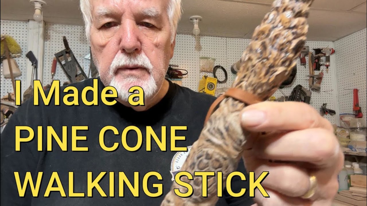 I Made a Pine Cone Walking Stick