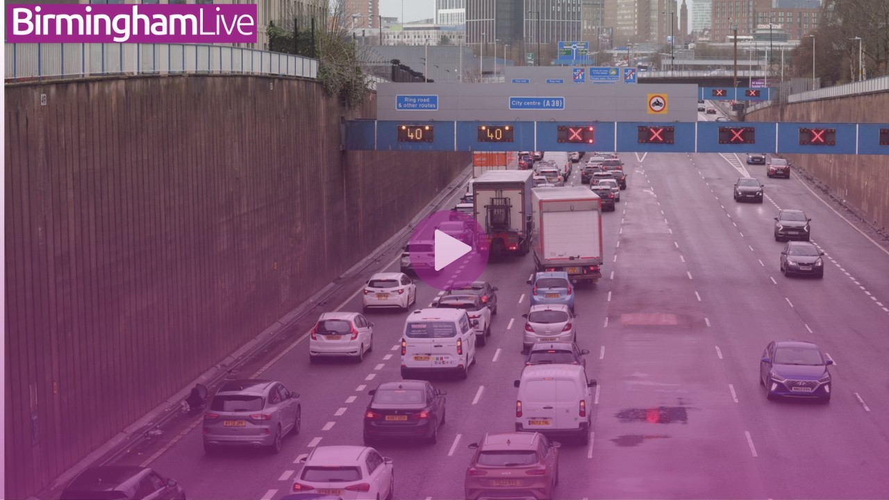 Traffic chaos on A38 in Birmingham with queues into city due to roadworks