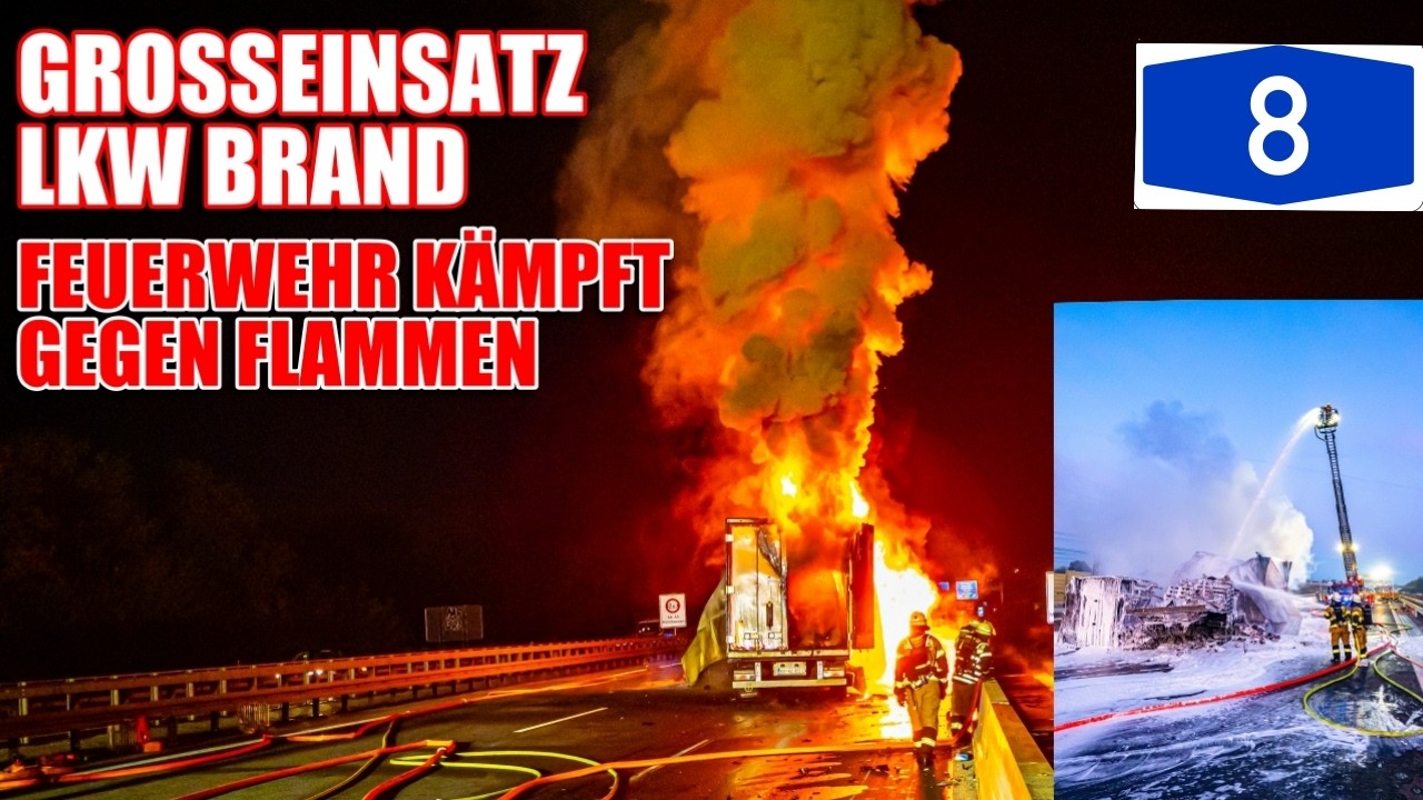 🚧 🔥 A8: GROSSEINSATZ NACH UNFALL - LKW IM VOLLBRAND 🔥 🚧 | 🚒  Kampf gegen Flammen |  Sony PXW-Z200