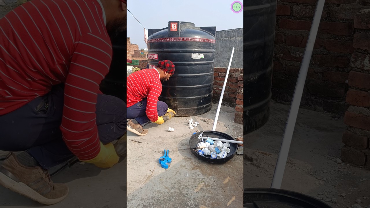 Water tank installation 1000 liter!#watertank #plumber #shorts