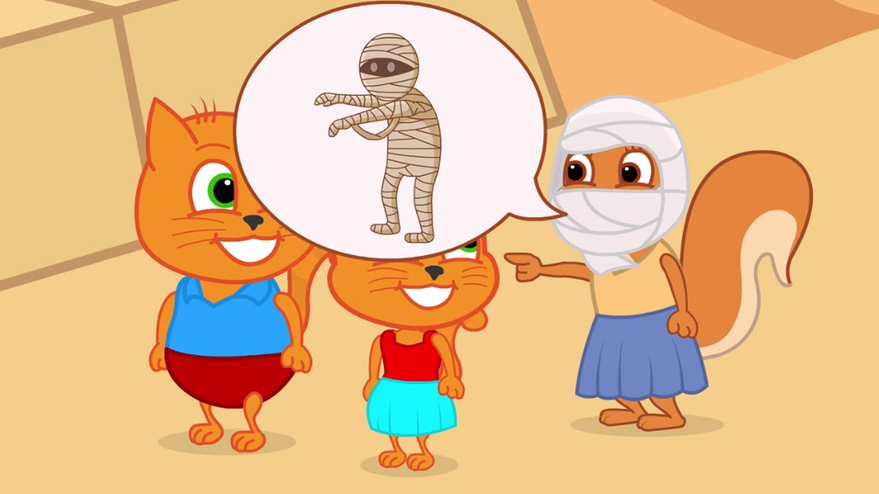 Cats Family in English - Journey to the Pyramids Cartoon for Kids