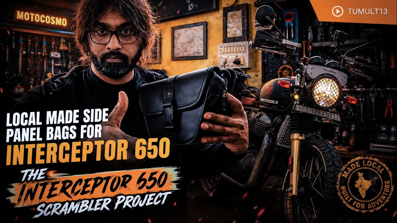 Locally made side panel bags for my RE Interceptor 650 scrambler project | VLOG | Tumult13
