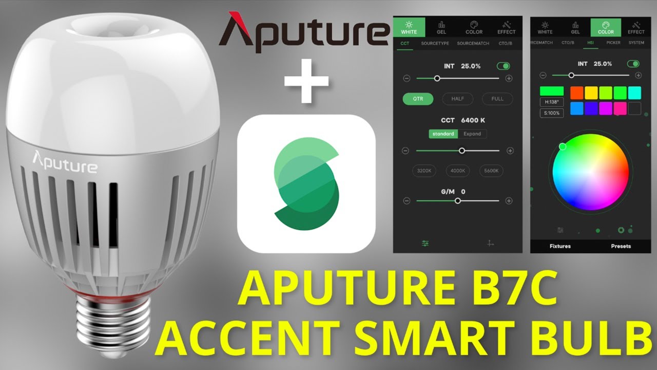 Aputure B7C Accent Smart Bulb & Sidus Link App - Tutorial & Review
