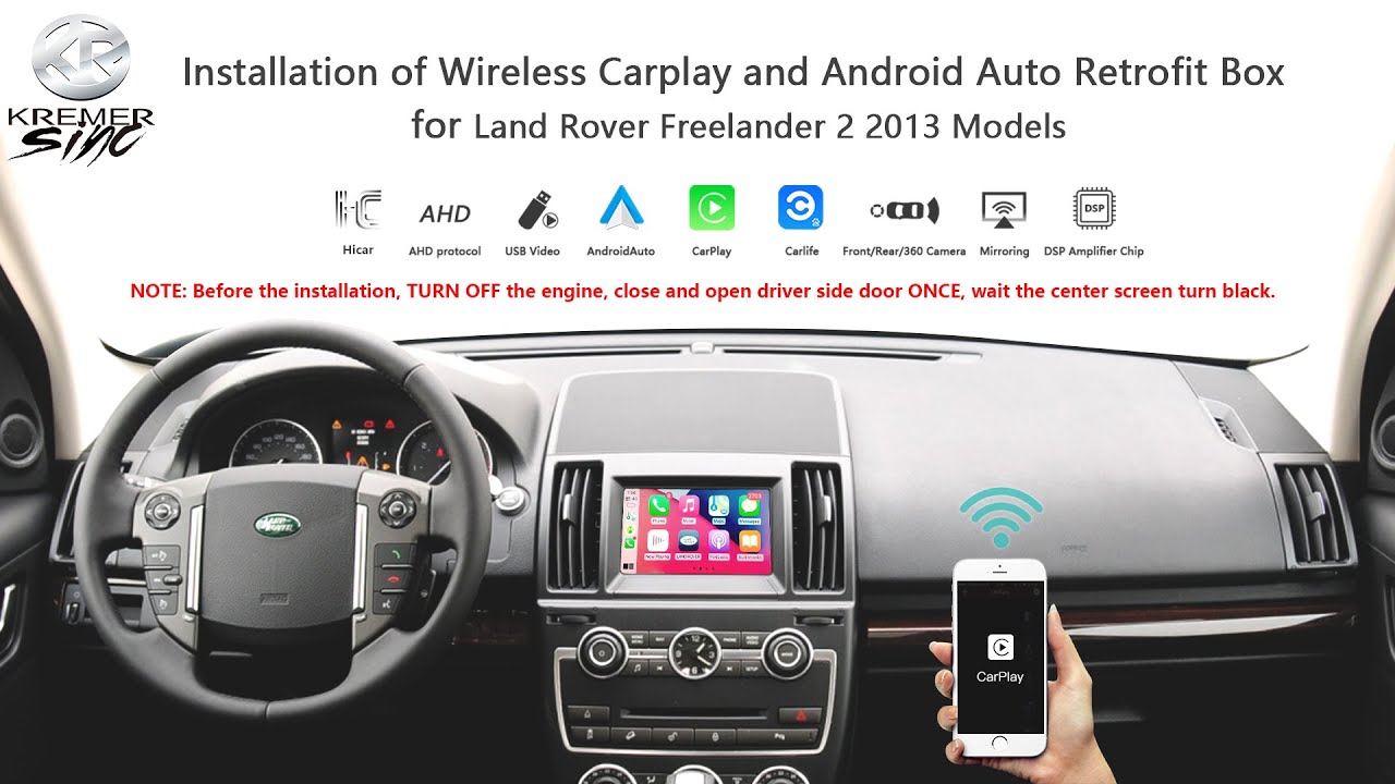 kSmart Box Wireless Carplay Installation for Land Rover Freelander 2 2013 Model Bosch Head Unit