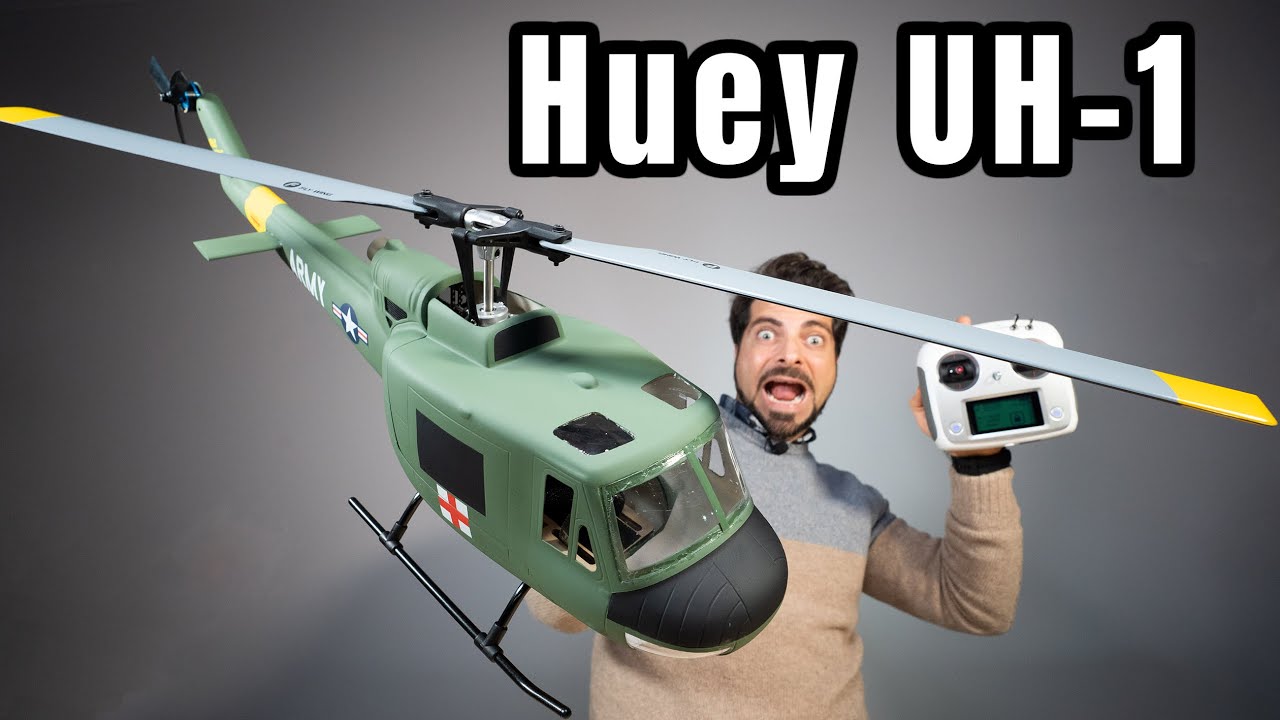 FLYWING Huey UH-1 in scala con GPS e 3D - Unboxing, Montaggio, Calibrazione e primo volo