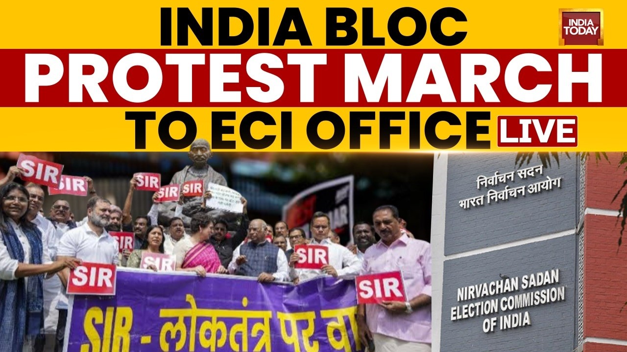 LIVE: INDIA Bloc Protest Outside Election Commission Office | CEC Gyanesh Kumar | Rahul Gandhi