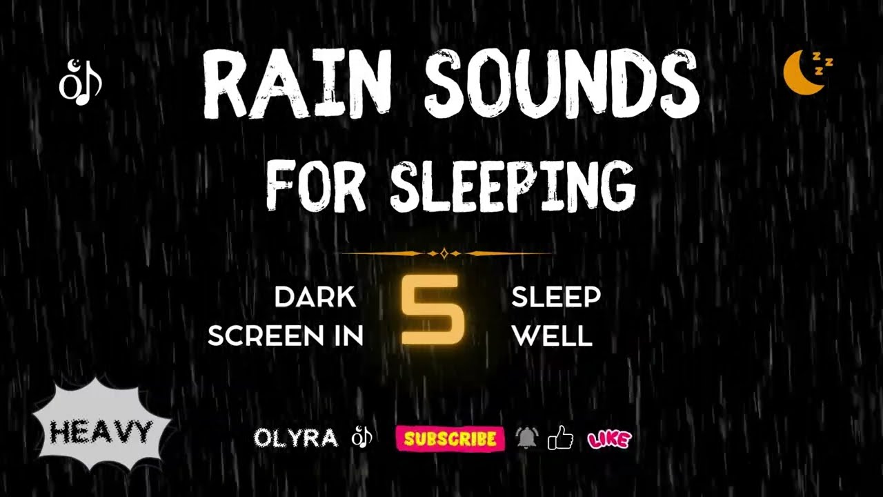 Heavy Rain & Thunder Sounds for Sleeping (Black Screen) - 10 Hours Deep Storm Ambience