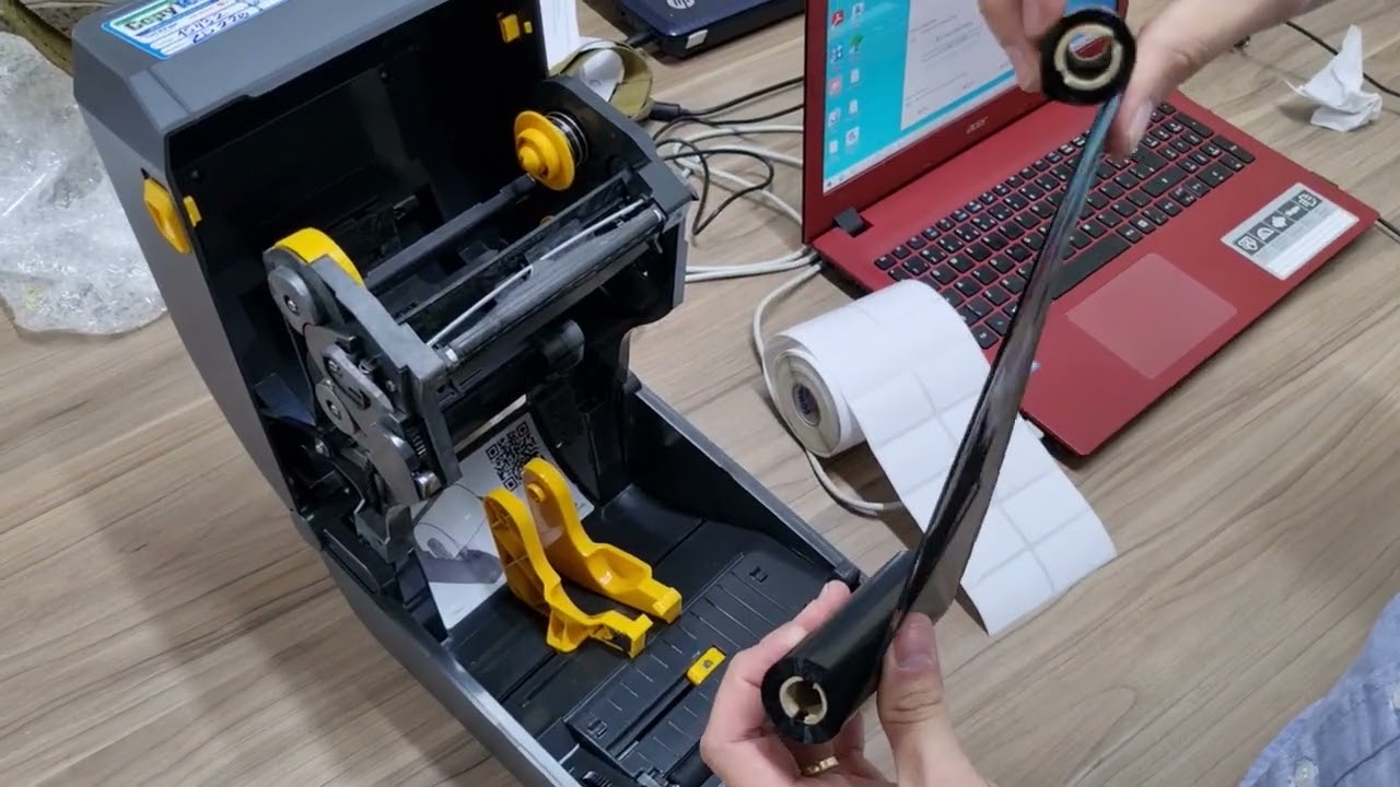Como trocar Ribon e etiqueta Zebra ZD220
