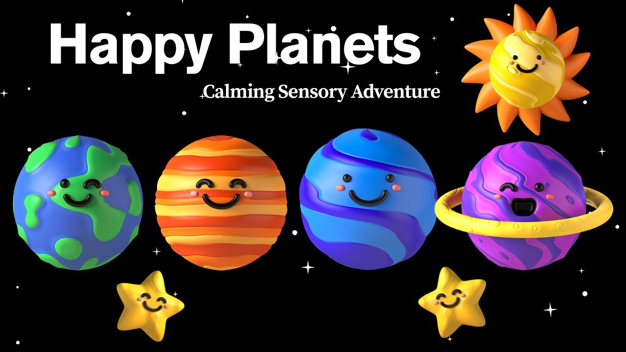 Baby Bear | Happy 3d Planets | Gentle Motion Sensory Video for Babies