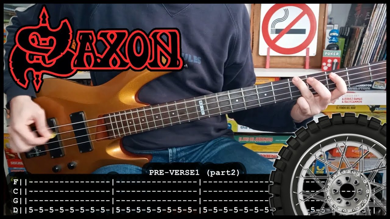 SAXON - Wheels of steel 🏍️ (BASS TABS) [lyrics + PDF]