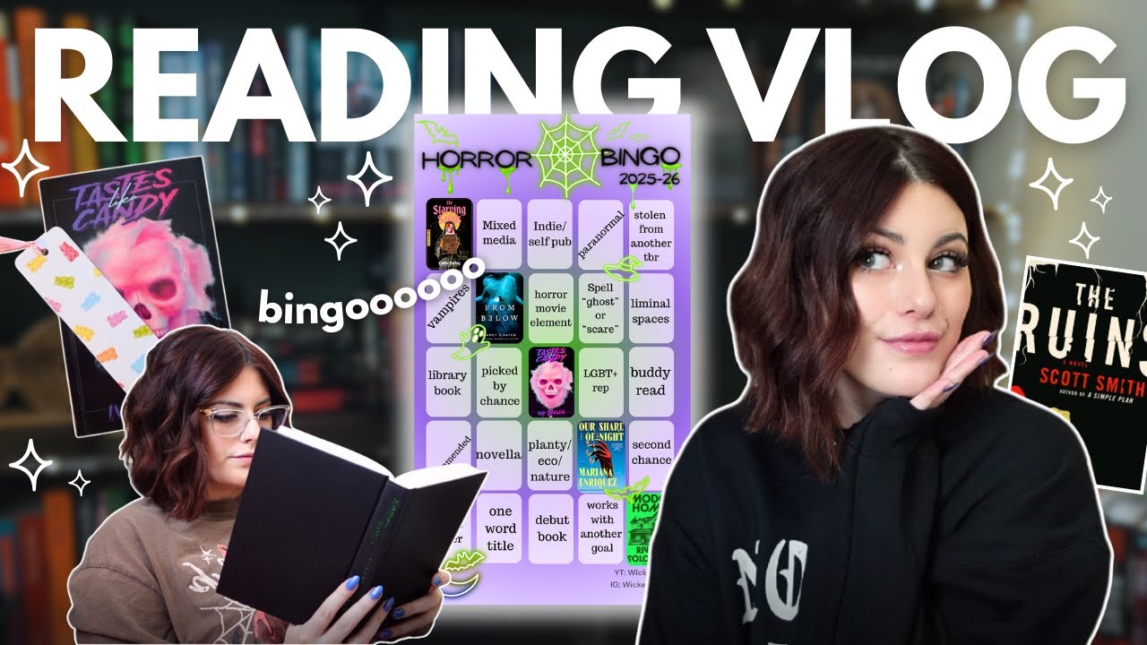 reading horror books until I get a bingo ✨ horror bingo reading vlog || part 1