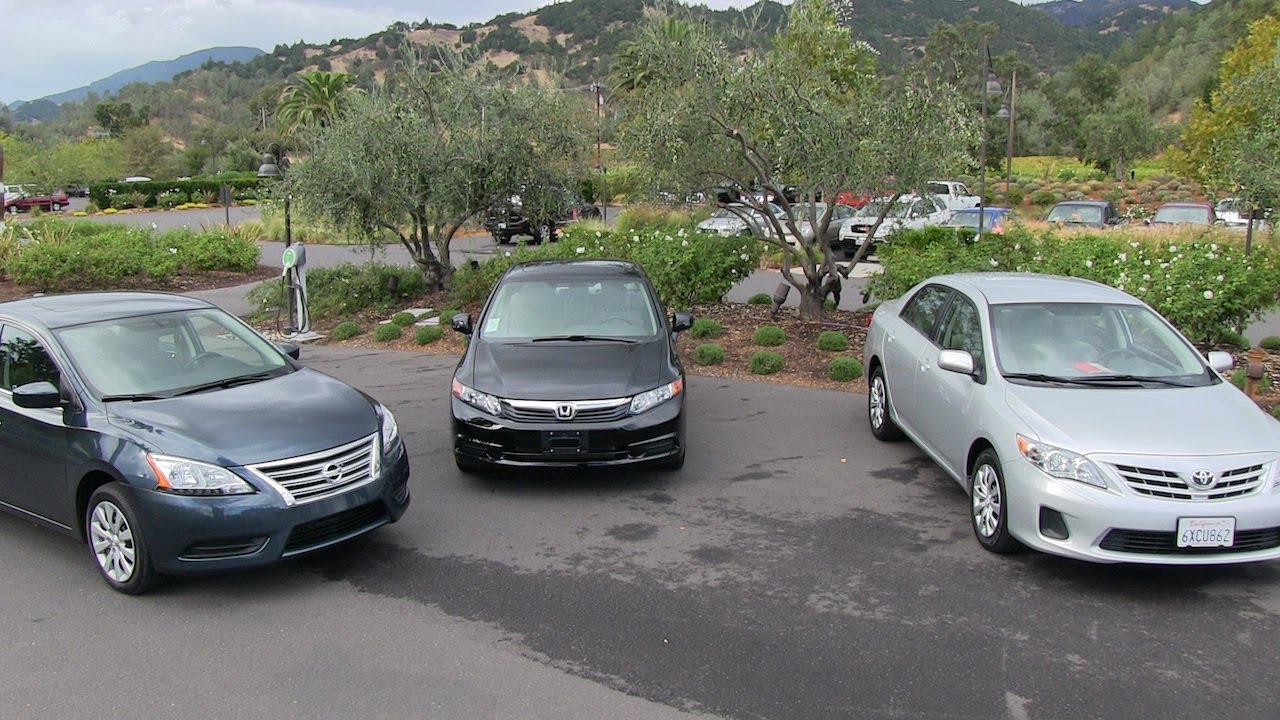 2013 Nissan Sentra vs Honda Civic vs Toyota Corolla 0-60 MPH Mashup Review