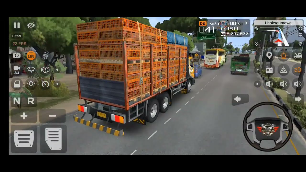 Permainan game truk part5 | truk tronton antar ayam potong ke pasar Senen‼️truck simulator Indonesia